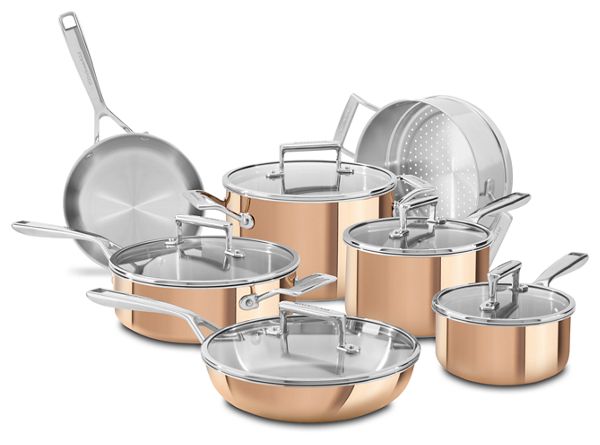 KitchenAid&reg; Tri-Ply Copper 12-Piece Set