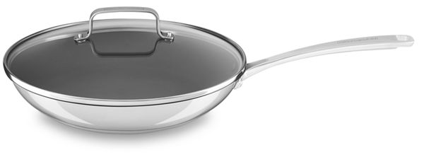 KitchenAid&reg; Stainless Steel 12&quot; Nonstick Skillet with lid
