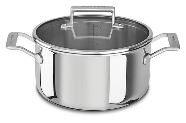 KitchenAid&reg; Tri-Ply Stainless Steel 6-Quart Low Casserole with Lid