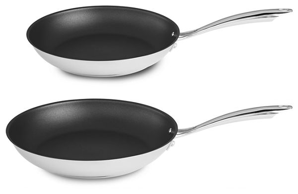Stainless Steel 10" and 12" Nonstick Skillets Twin Pack