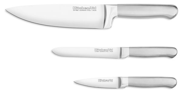 KitchenAid&reg; Classic Forged 3-Piece Brushed Stainless Starter Cutlery Set