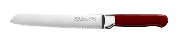 KitchenAid® Classic Forged  8-Inch Candy Apple Red Scalloped Bread Knife