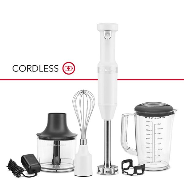 KitchenAid&reg; Cordless Variable Speed Hand Blender with Chopper and Whisk Attachment
