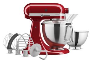 Artisan® Series 5 Quart Tilt-Head Stand Mixer with Premium Accessory Pack  Candy Apple Red KSM195PSCA
