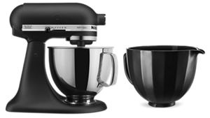 Image of KitchenAid Value Bundle - Artisan® Series Tilt-Head Stand Mixer w/ Black Shell Ceramic Bowl BKSM1502CBM