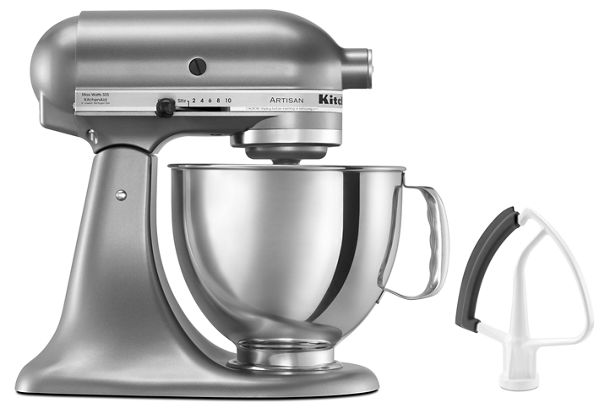 Image of KitchenAid® Value Bundle Artisan® Series 5 Quart Tilt-Head Stand Mixer w/ Flex Edge Beater in Silver KSM150FECU