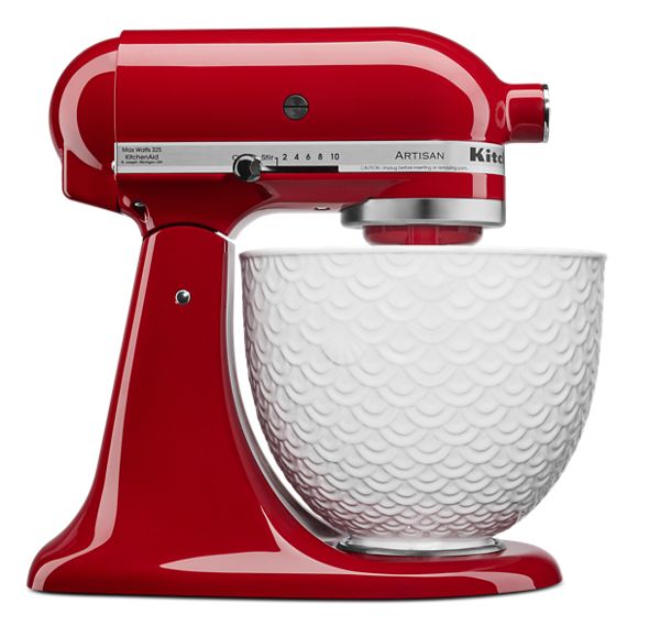 Image of KitchenAid&reg Artisan&reg Series Tilt-Head Stand Mixer with White Mermaid Lace Bowl ID KSM156WMER