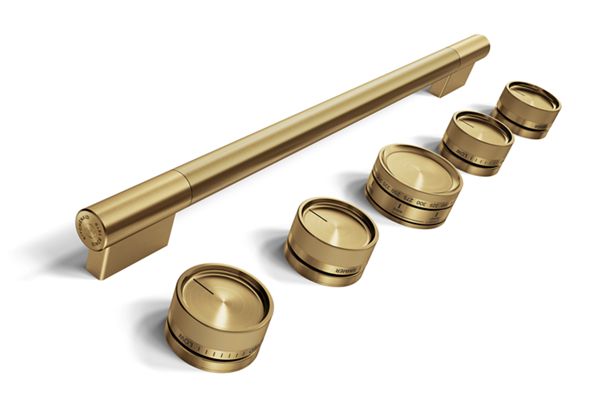 Brass Handle and Knob Hardware Accessory Kit for KitchenAid® 30" Commercial-Style Dual Fuel Range