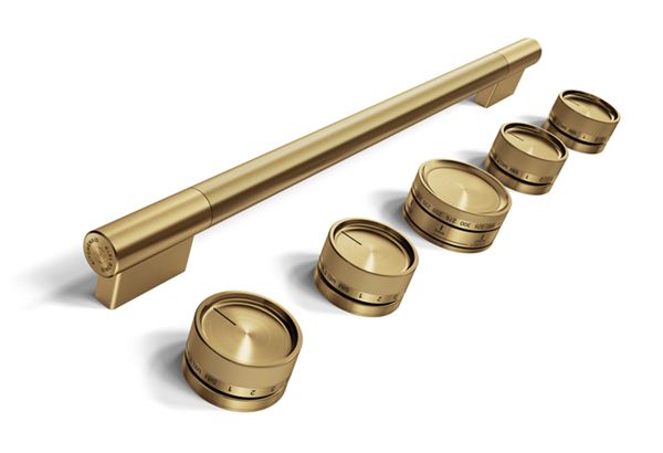 Brass Handle and Knob Hardware Accessory Kit for KitchenAid® 30" Commercial-Style Induction Range