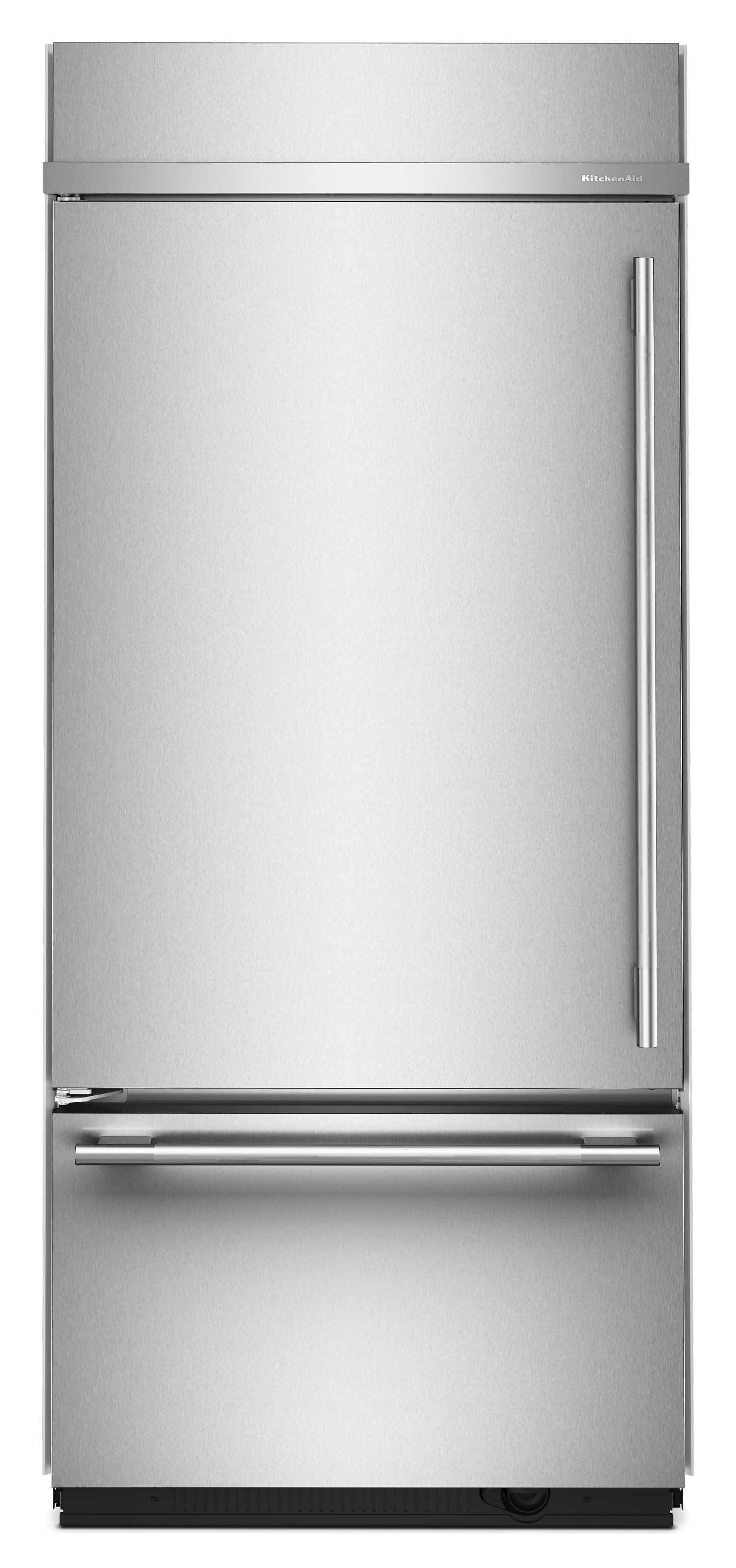 KitchenAid 20.8 Cu. Ft. 36 in. Built-In Bottom Mount Refrigerator w/ Left Door Swing & Signature Platinum Interior In Printshield Stainless Steel KBBL336SPS