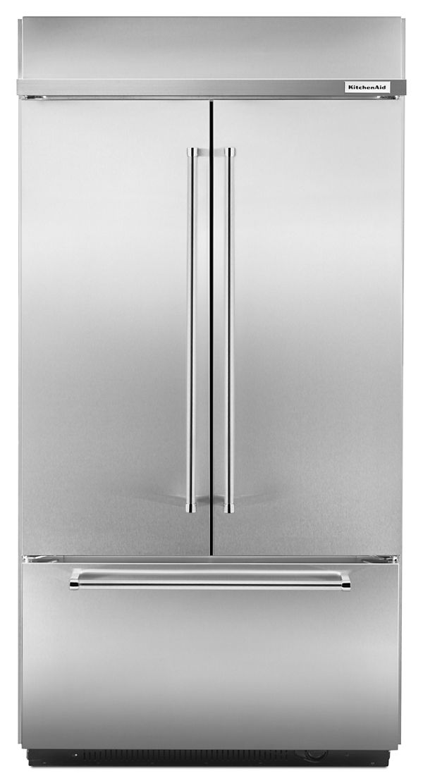 KitchenAid® 24.2 Cu. Ft. 42" Width Built-In Stainless French Door Refrigerator with Platinum Interior Design