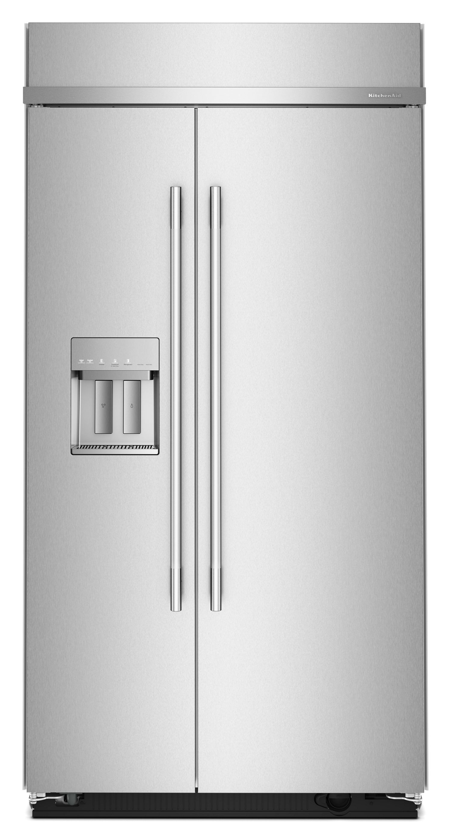 KitchenAid 25.1 Cu. Ft. 42 in. Built-In Side-By-Side Refrigerator w/ Exterior Water & Ice Dispenser Measured Fill In Printshield Stainless Steel KBSD742SPS