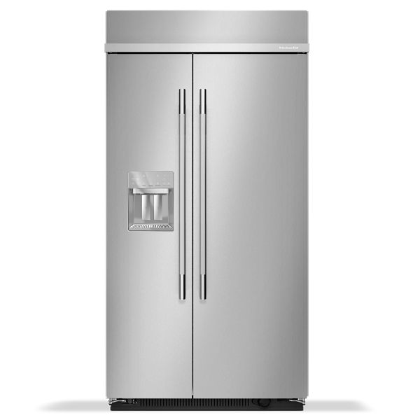 25.1 Cu. Ft. 42" Built-In Side-by-Side Refrigerator features Exterior Water and Ice Dispenser with Measured Fill