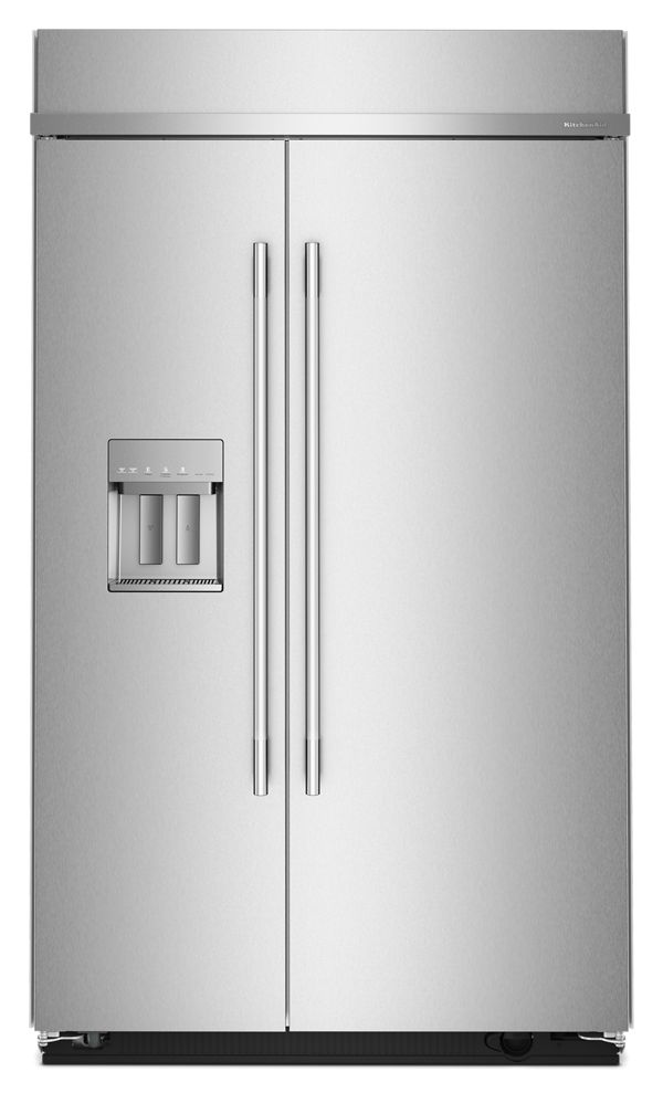 29.4 Cu. Ft. 48" Built-In Side-by-Side Refrigerator features Exterior Water and Ice Dispenser with Measured Fill