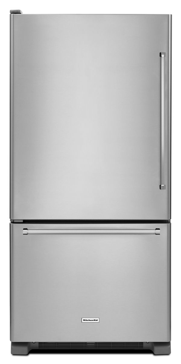 KitchenAid&reg; 22 cu. ft. 33-Inch Width Full Depth Non Dispense Bottom Mount Refrigerator