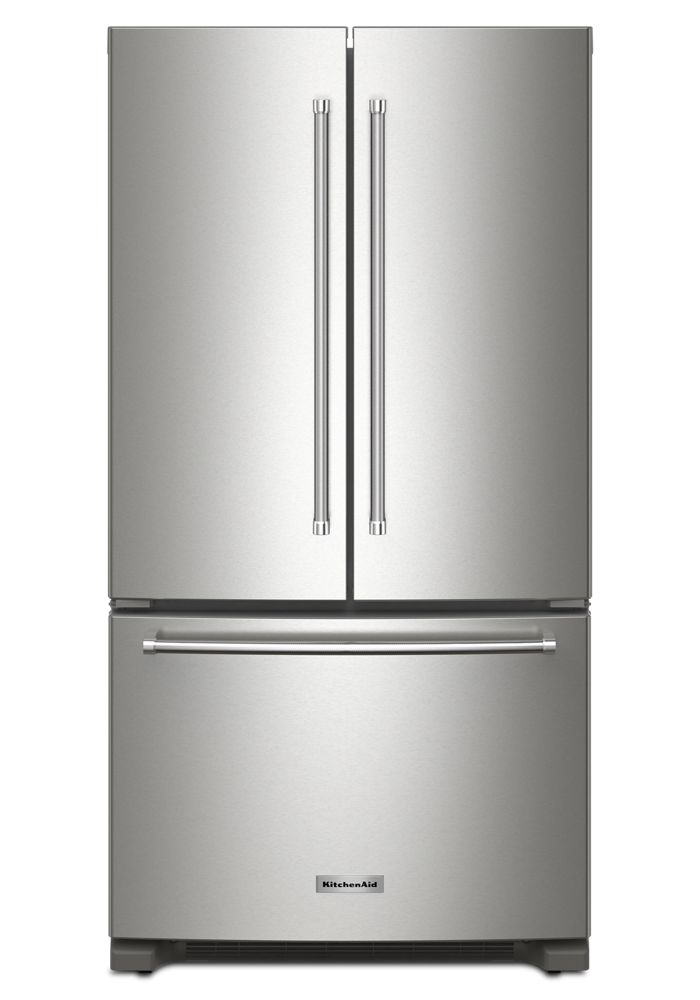Kitchenaid 20 cu. ft. 36-Inch Width Counter-Depth French Door Refrigerator With Interior Dispense In Stainless Steel, KRFC136RPS