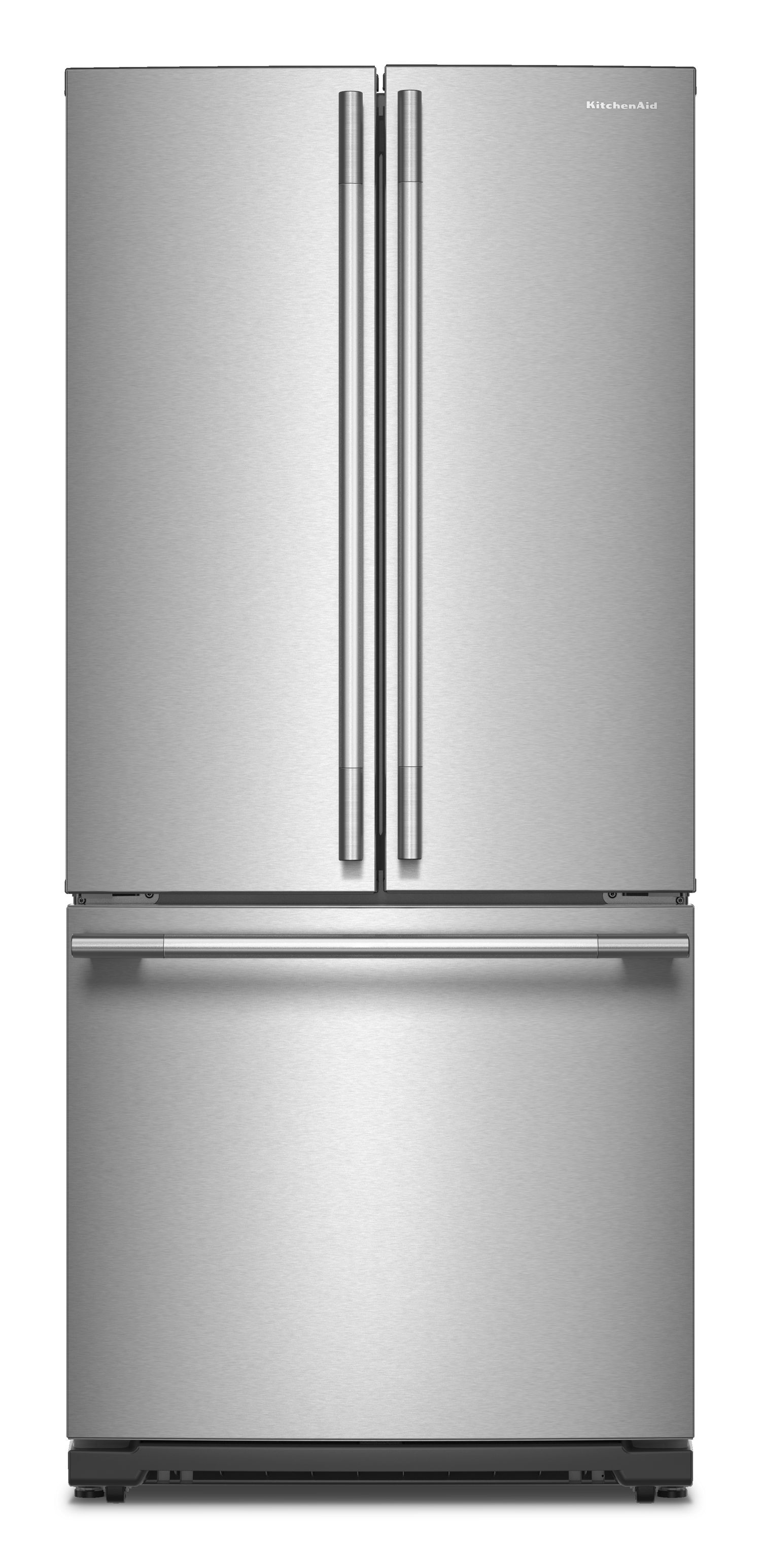 KitchenAid 20 Cu. Ft. 30 in. French Door Refrigerator w/ Interior Ice & Water Dispenser In Printshield Stainless Steel KRFF330SPS