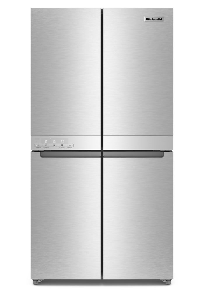 Kitchenaid 19.4 cu. ft. 36-Inch Wide Counter-Depth 4-Door Refrigerator With Printshield In Printshield? Stainless Finish, Stainless Steel, KRQC506MPS