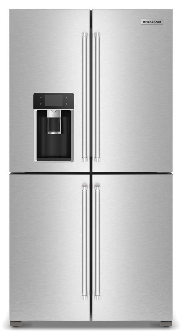 KitchenAid® 36" Counter-Depth 19.4 Cu Ft 4-Door Refrigerator with Flexible Temperature Zone in PrintShield Finish