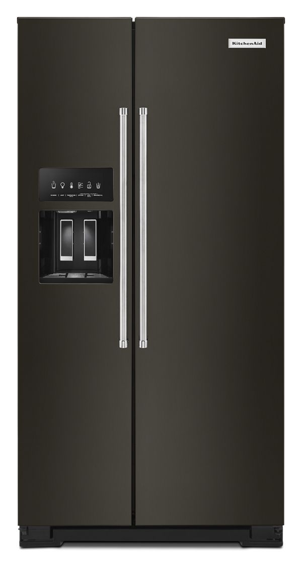 KitchenAid&reg; 22.6 cu ft. Counter-Depth Side-by-Side Refrigerator with Exterior Ice and Water and PrintShield&trade; finish