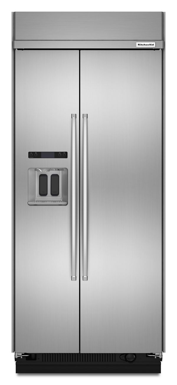 KitchenAid&reg; 20.8 cu ft 36-Inch Width Built-In Side-by-Side Refrigerator with PrintShield&trade; Finish