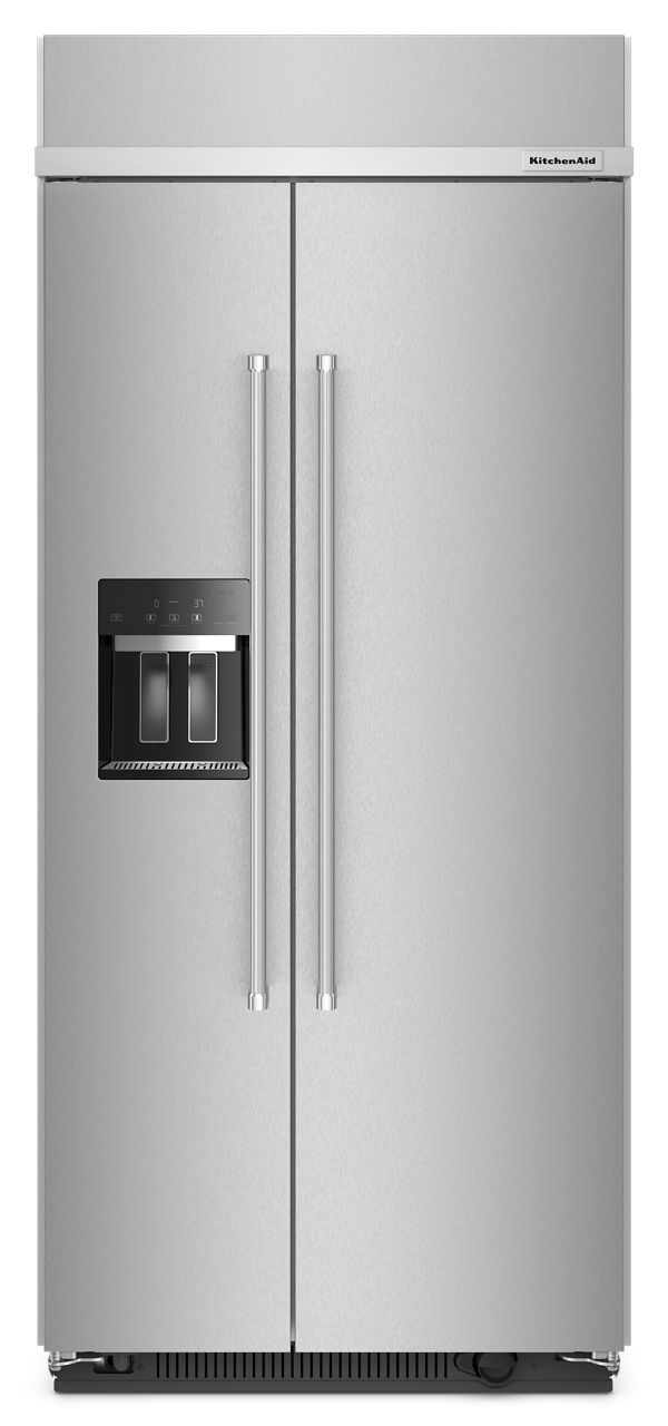 KitchenAid&reg; 20.8 Cu. Ft. 36&quot; Built-In Side-by-Side Refrigerator with Ice and Water Dispenser