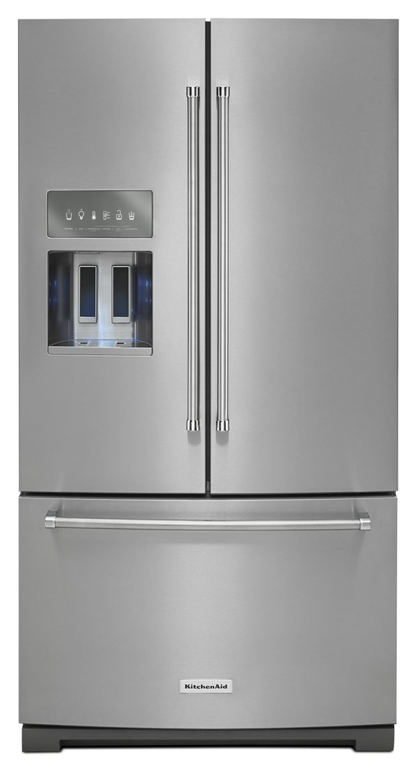 KitchenAid&#65533; 26.8 cu. ft. 36-Inch Width Standard Depth French Door Refrigerator with Exterior Ice and Water
