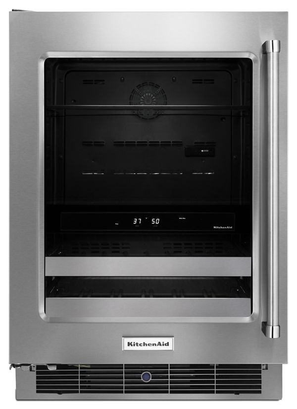 KitchenAid&reg; 24&quot; Stainless Steel Beverage Center with SatinGlide&reg; Metal-Front Racks