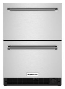 24" Stainless Steel Undercounter Double-Drawer Refrigerator/Freezer