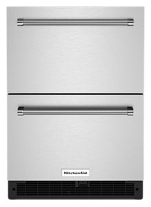 24" Stainless Steel Undercounter Double-Drawer Refrigerator