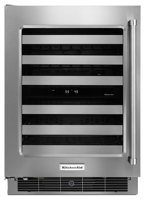 KitchenAid&reg; 24&quot; Wine Cellar with Glass Door and Metal-Front Racks