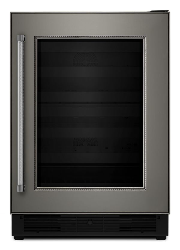 KitchenAid&reg; 24&quot; Panel Ready Wine Cellar with Glass Door and Wood-Front Racks