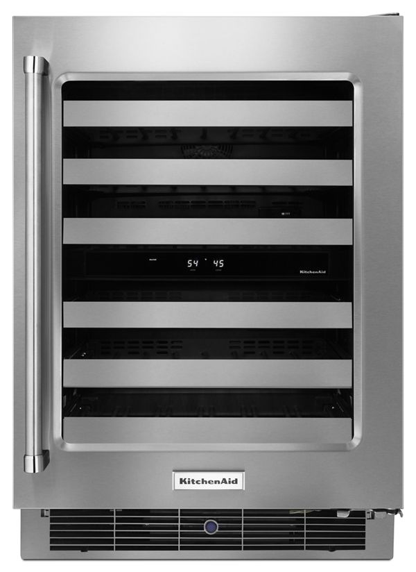 KitchenAid&reg; 24&quot; Stainless Steel Wine Cellar with Metal-Front Racks