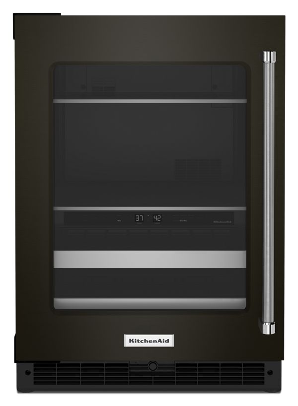 KitchenAid&reg; 24&quot; Beverage Center with Glass Door and Metal-Front Racks and PrintShield&trade; Finish