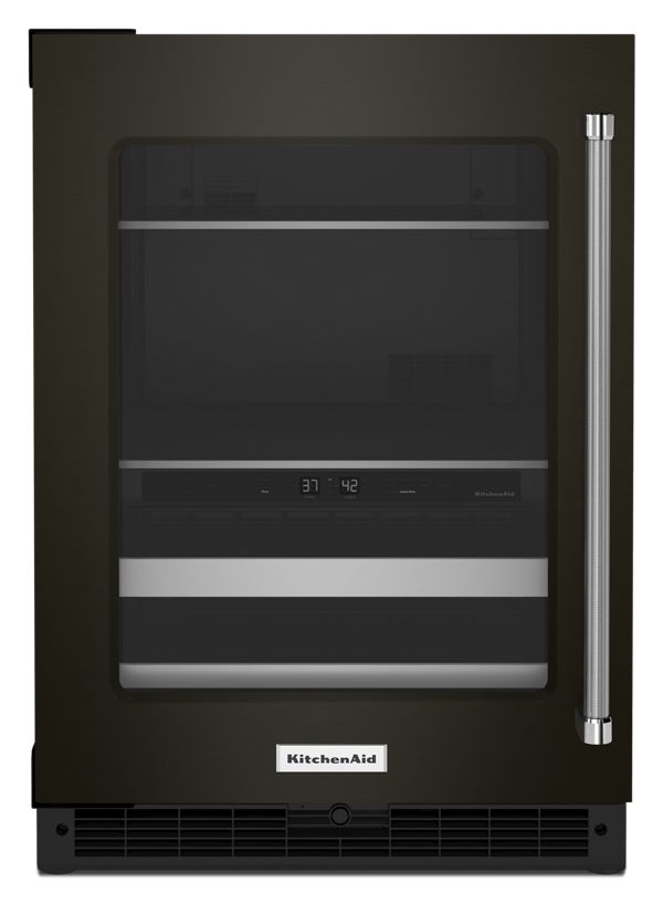 KitchenAid® 24" Beverage Center with Glass Door and Metal-Front Racks and PrintShield™ Finish