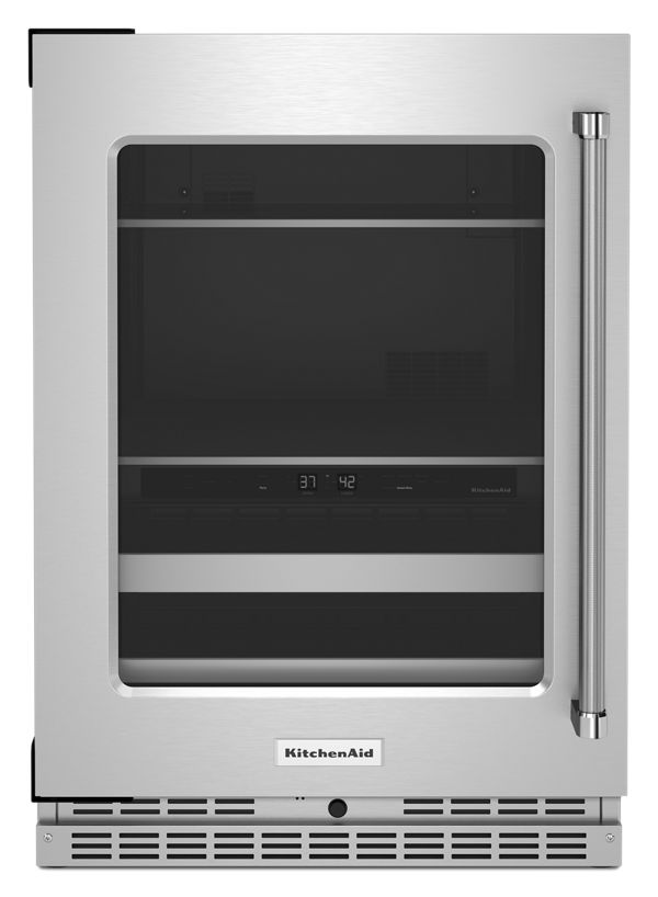 KitchenAid® 24" Beverage Center with Glass Door and Metal-Front Racks