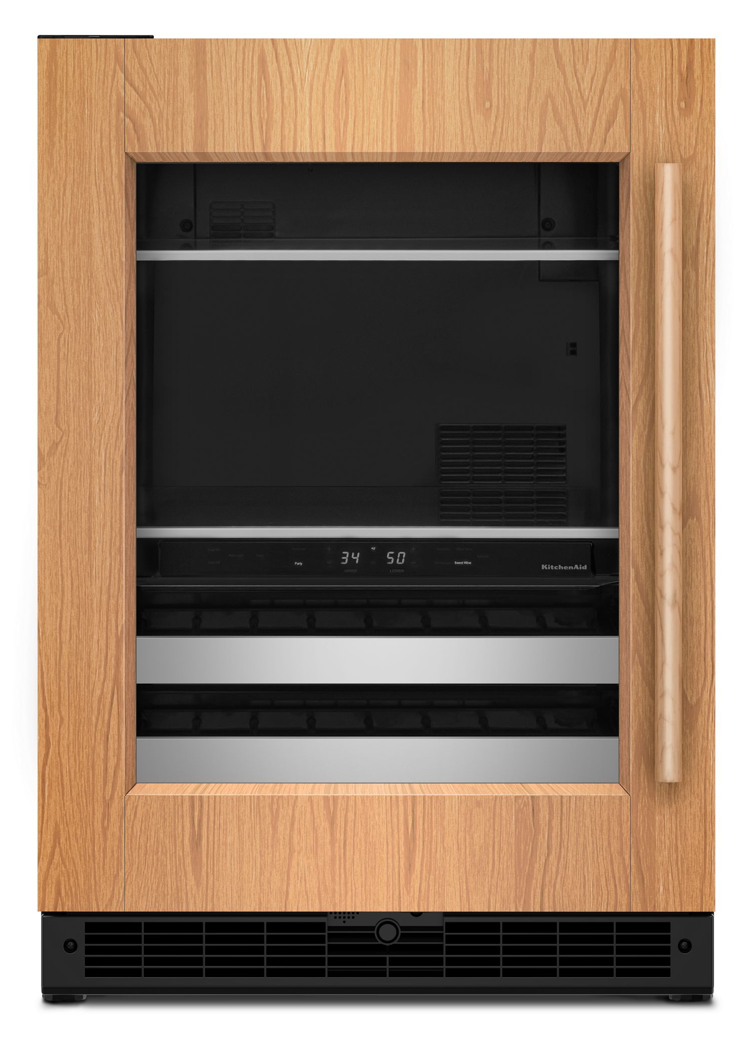 KitchenAid 4.8 Cu. Ft. 24 in. Panel-Ready Beverage Center w/ 14-Wine Bottle Capacity & Metal-Front Racks in Panel Ready KUBL524SPA