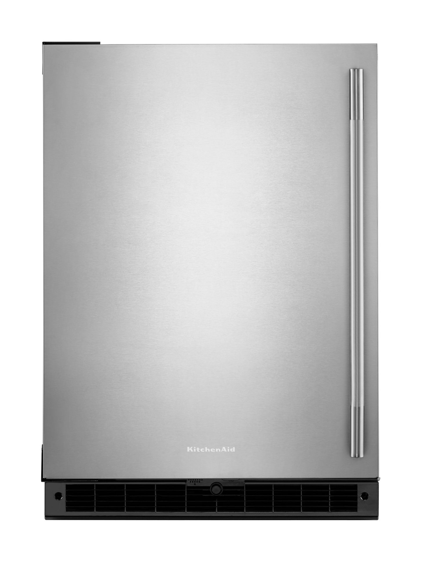 KitchenAid 5.0 Cu. Ft. 24 in. Undercounter Refrigerator w/ Left Door Swing In Stainless Steel in Black Cabinet/Stainless Doors KURL124SSB