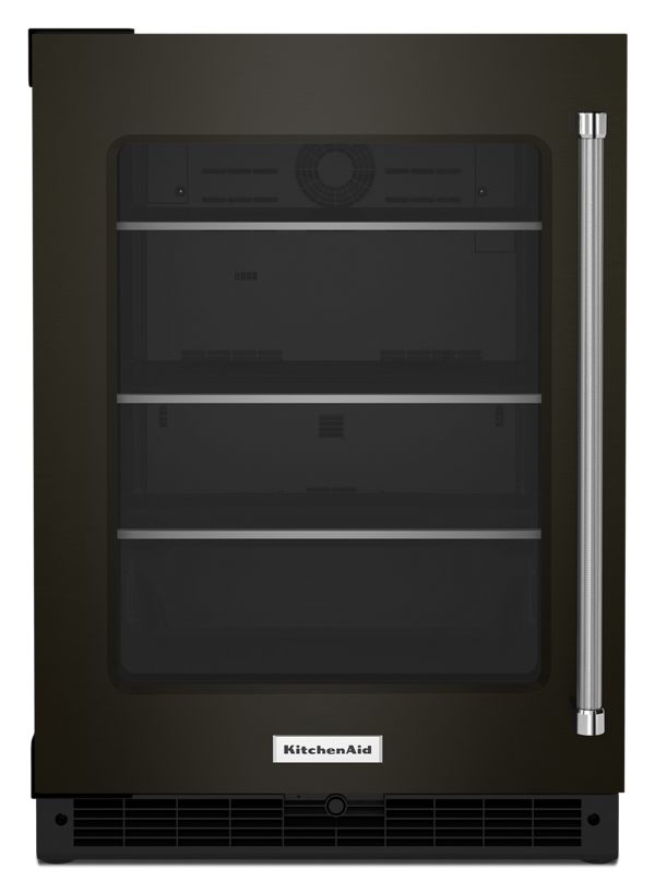 KitchenAid® 24" Undercounter Refrigerator with Glass Door and Shelves with Metallic Accentsand with PrintShield™ Finish