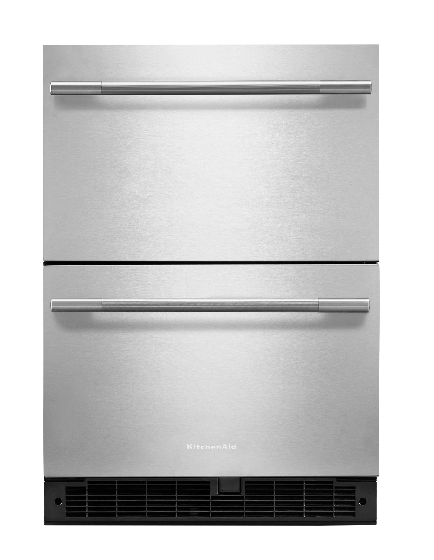 KitchenAid 4.4 Cu. Ft. 24 in. Undercounter Double-Drawer Refrigerator In Stainless Steel in Black Cabinet/Stainless Doors KURT524SSB
