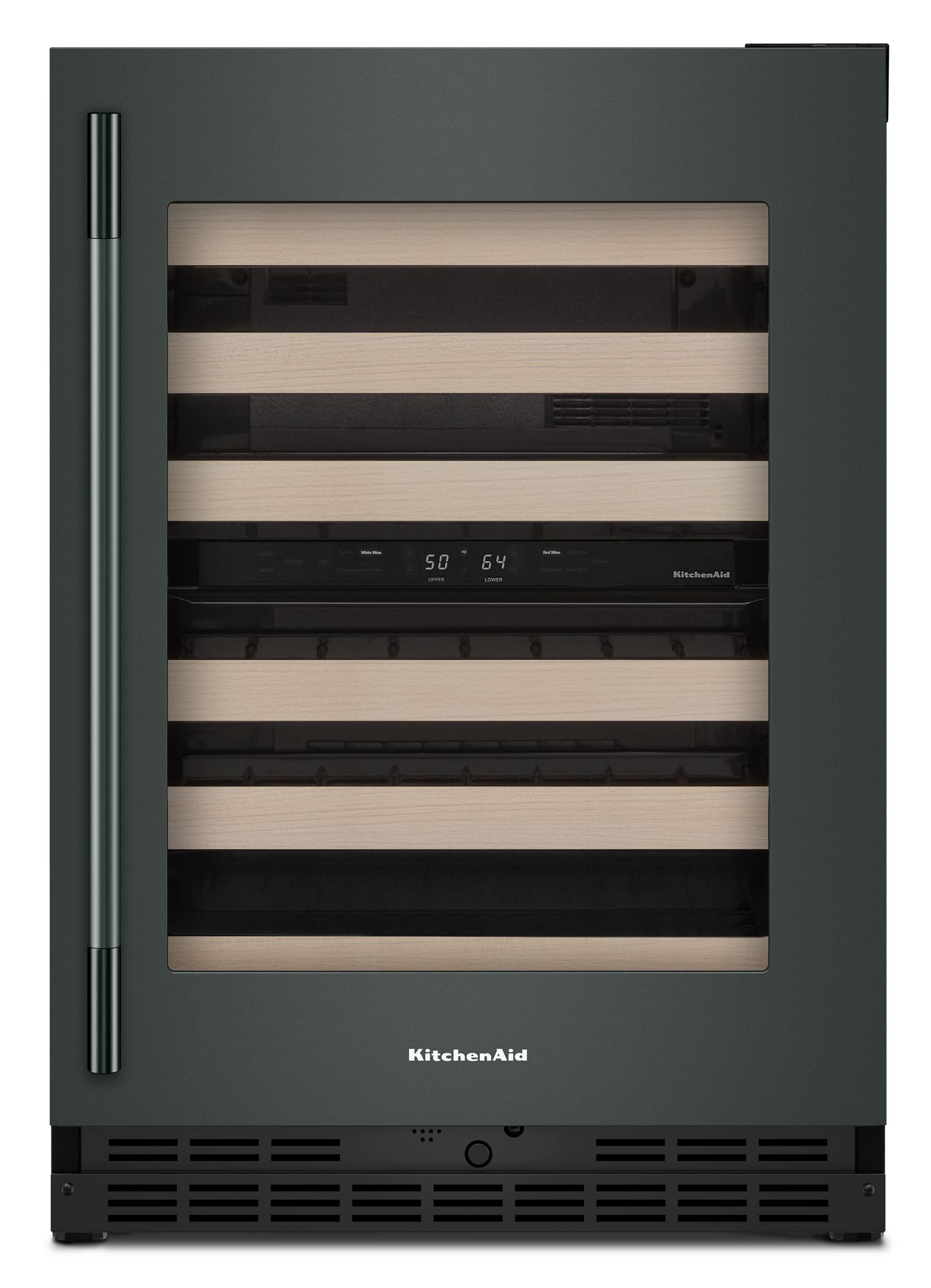KitchenAid 24 in. Undercounter Wine Cellar w/ Right Door Swing & 46-Bottle Capacity Wood-Front Racks In Juniper KUWR524SJP