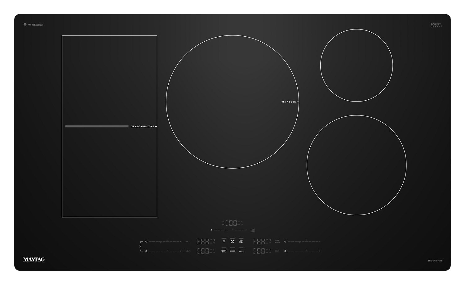Maytag 36 In. Wide Induction Cooktop W/ Powerboost, 36 In. In Black