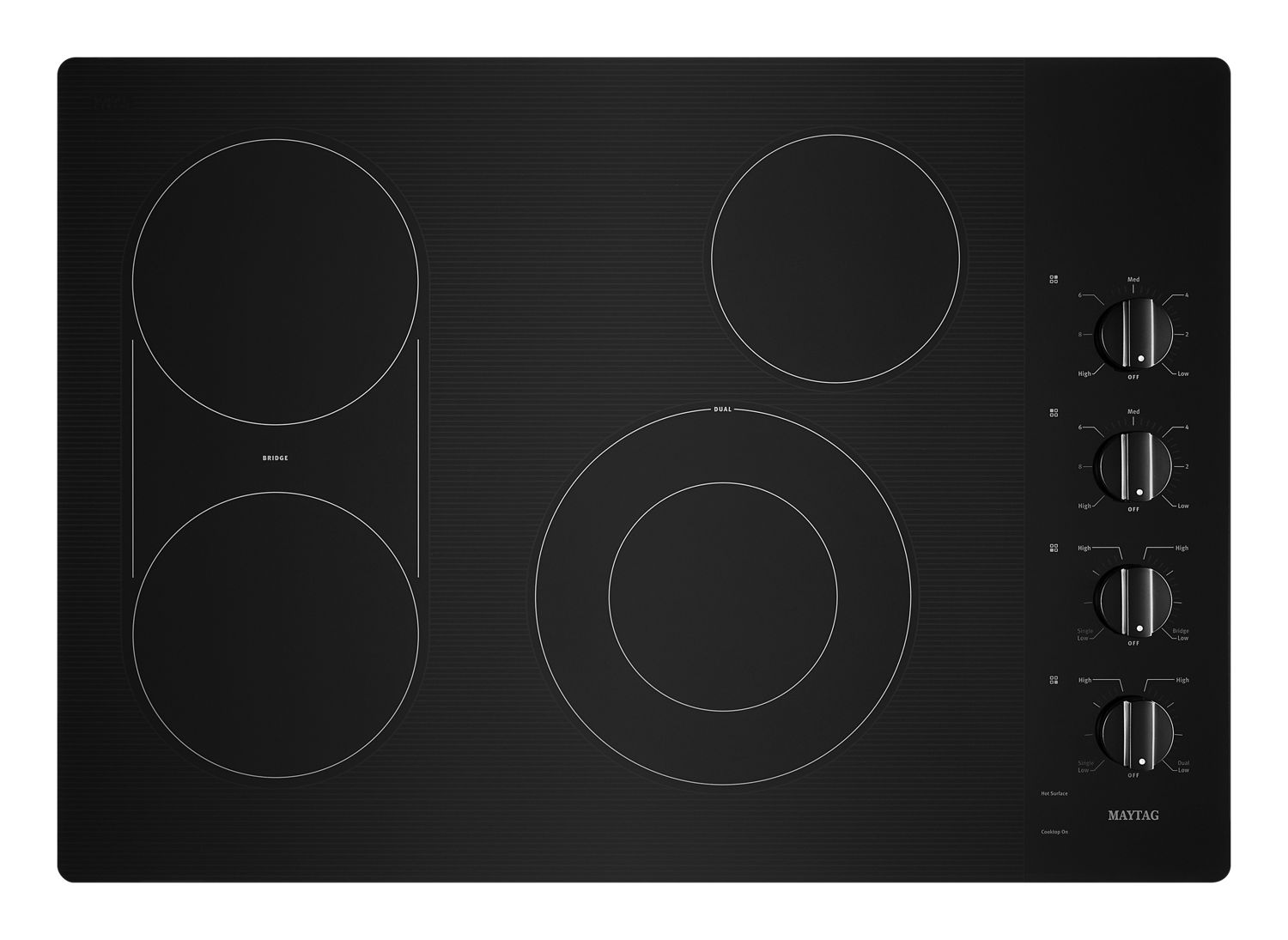 Maytag 30 In. Electric Cooktop W/ Reversible Grill And Griddle, 30 In. In Black