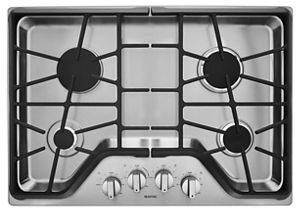 Stainless Steel 30 Inch Wide Gas Cooktop With Duraguard