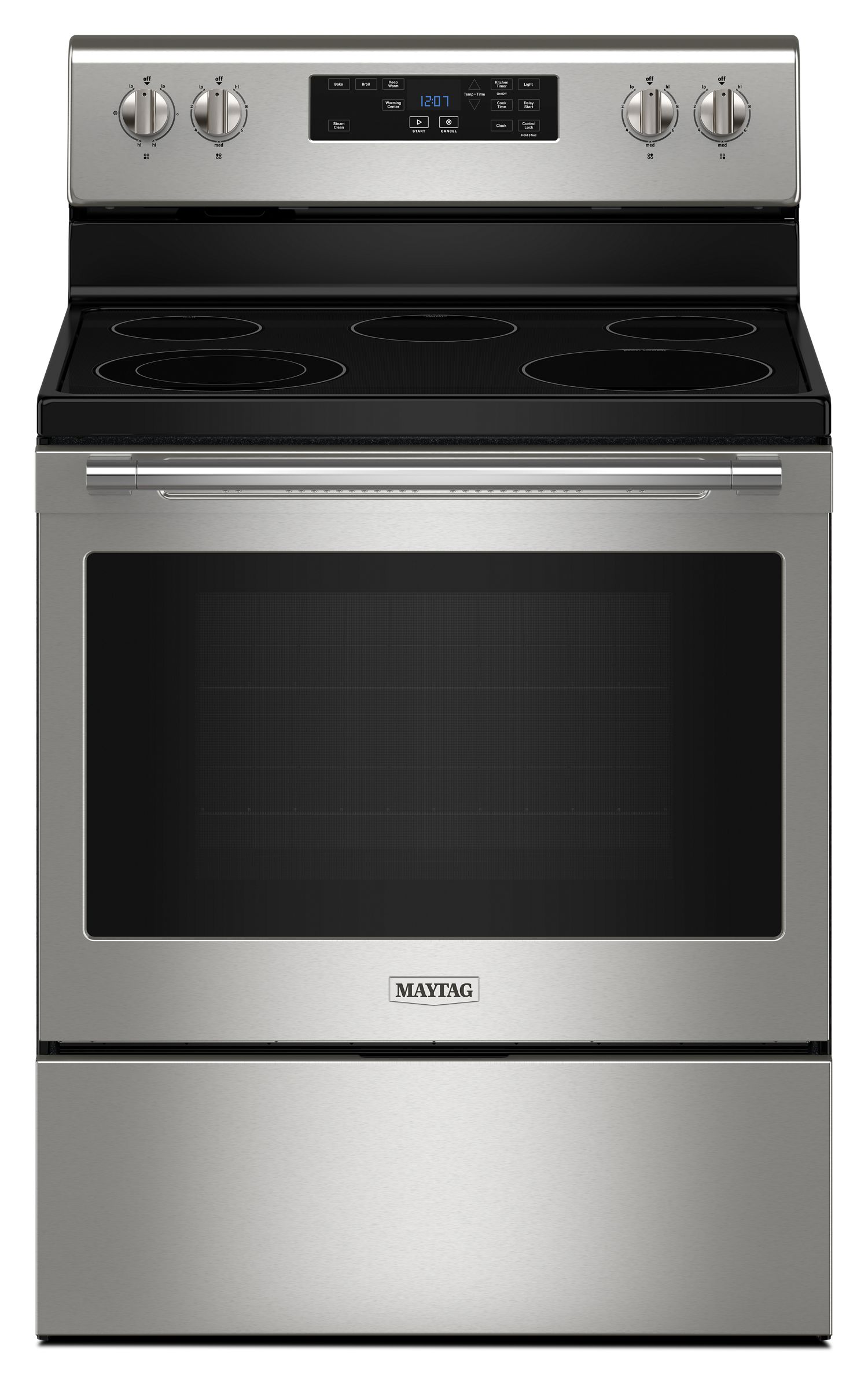 Maytag Steam Clean Electric Range, 5.3 Cu. Ft. In Fingerprint Resistant Stainless Steel