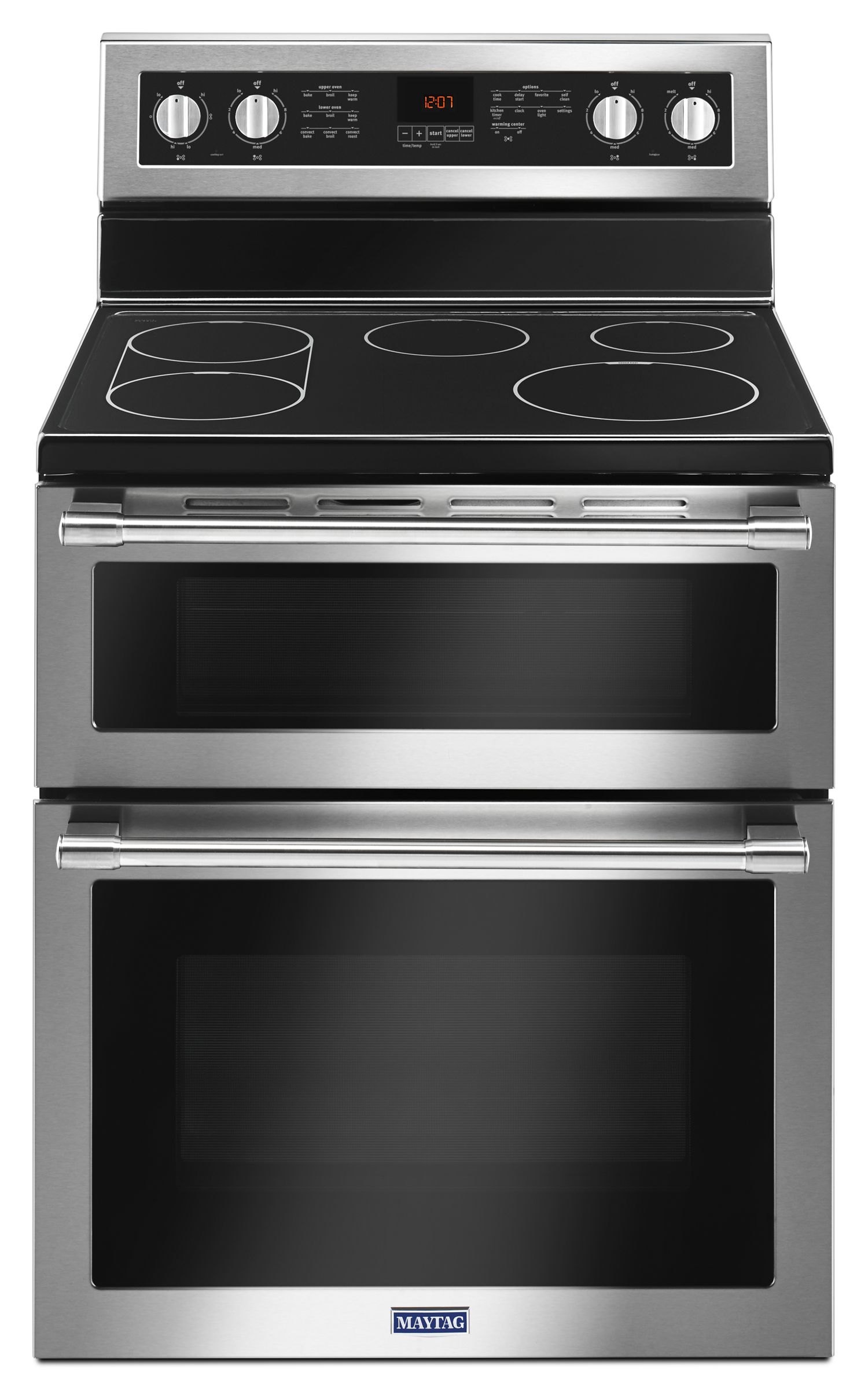 Maytag 30 In. Wide Double Oven Electric Range W/ True Convection, 6.7 Cu. Ft. In Fingerprint Resistant Stainless Steel