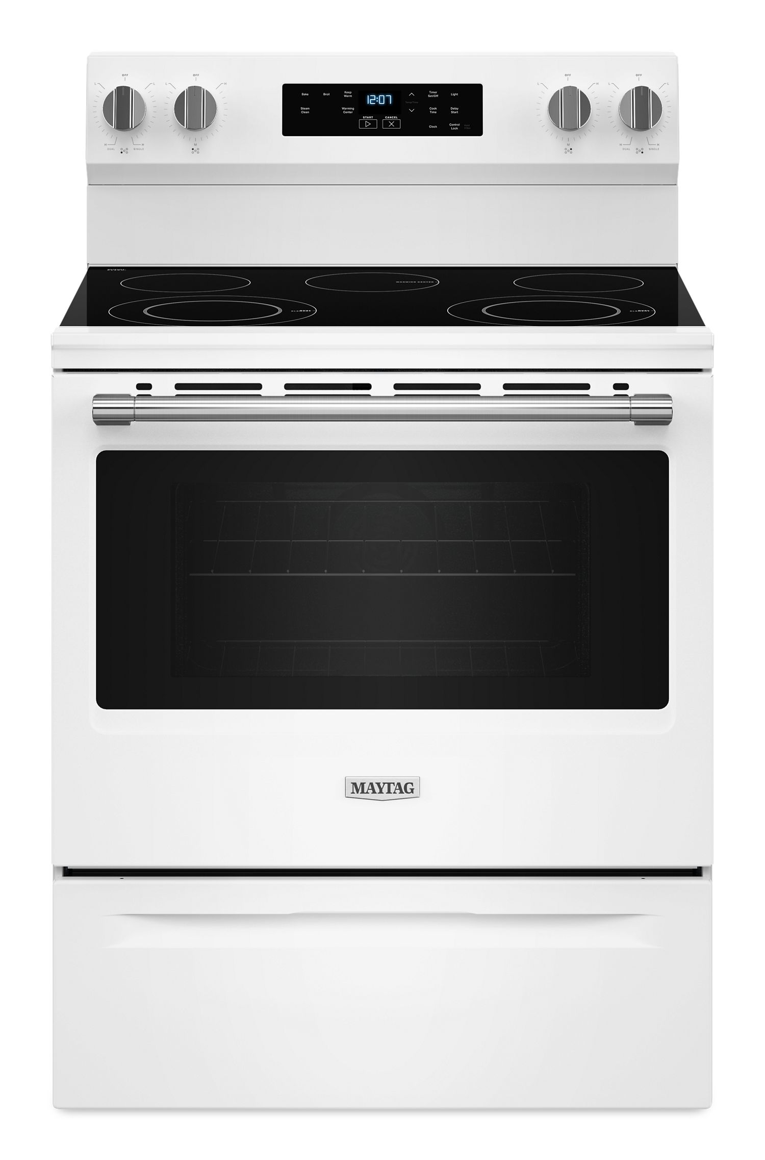 Maytag 30 In. Wide Electric Range W/ Steam Clean, 5.3 Cu. Ft. In White