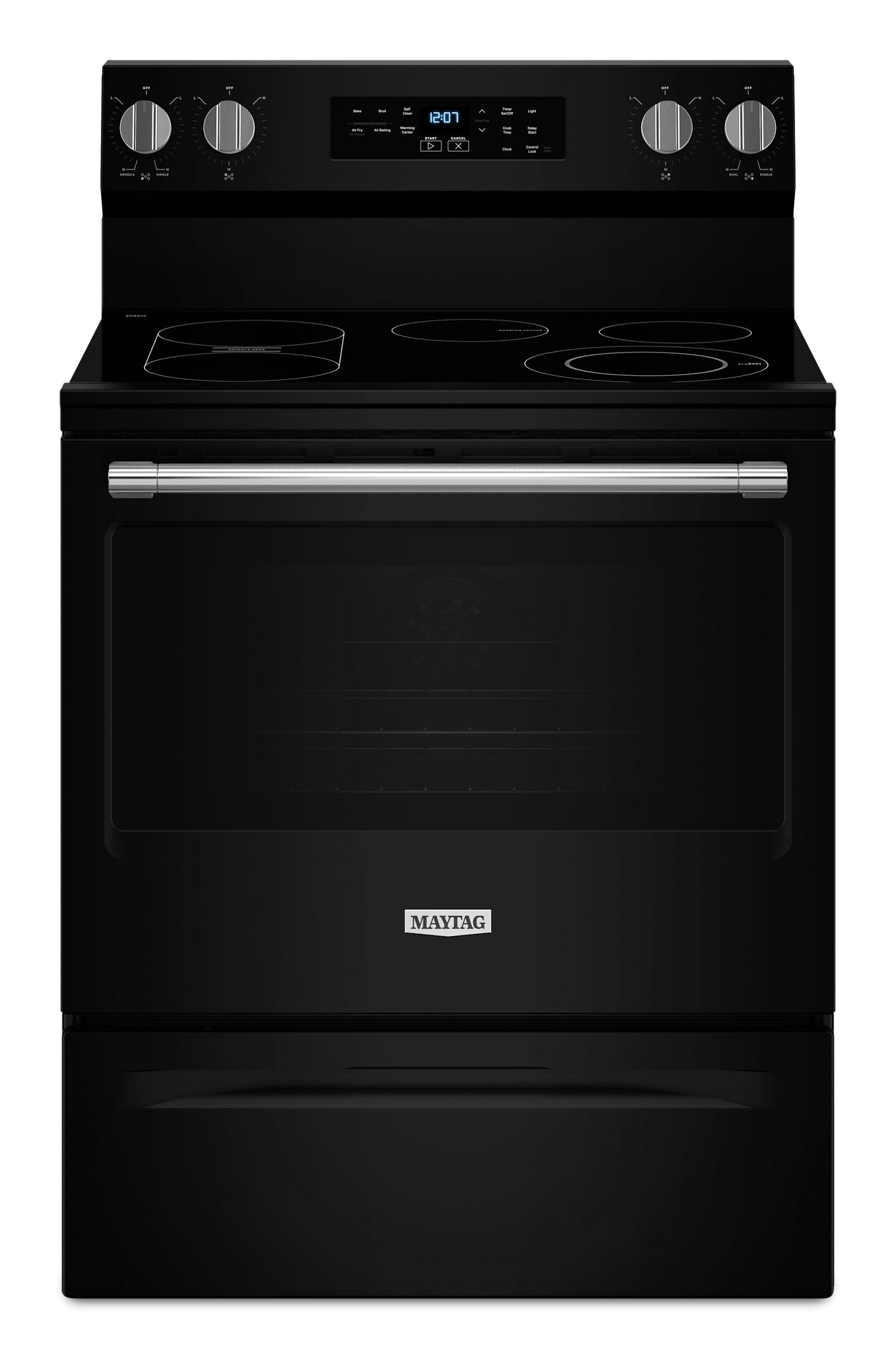 Maytag 30 In. Wide Electric Range W/ No Preheat Air Fry, 5.3 Cu. Ft. In Black