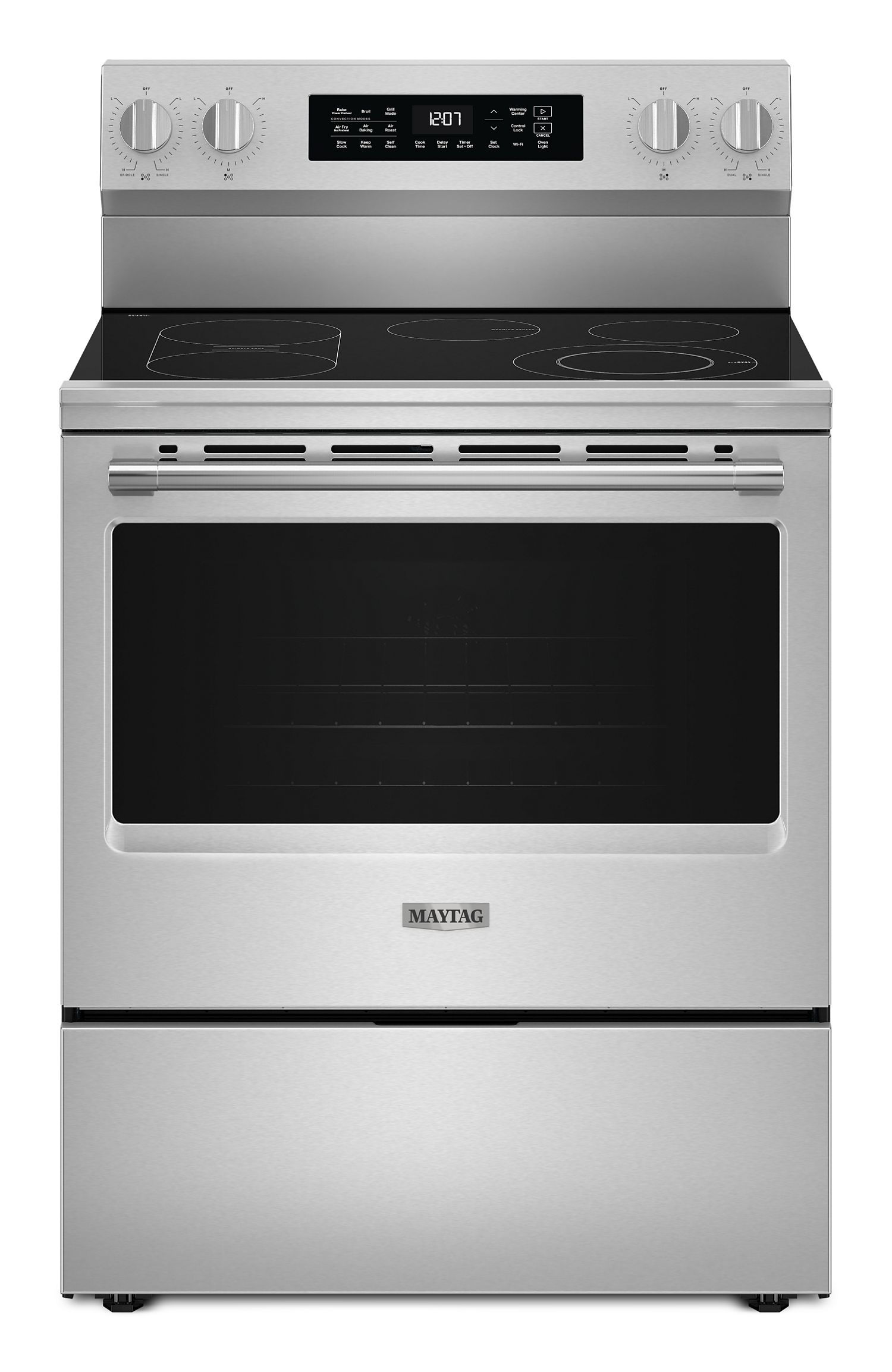 Maytag 30 In. Wide Electric Range W/ Grill Mode And No Preheat Air Fry, 5.3 Cu. Ft. In Fingerprint Resistant Stainless Steel