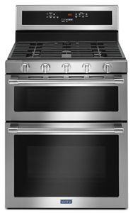 Fingerprint Resistant Stainless Steel 30 Inch Wide Double Oven Gas